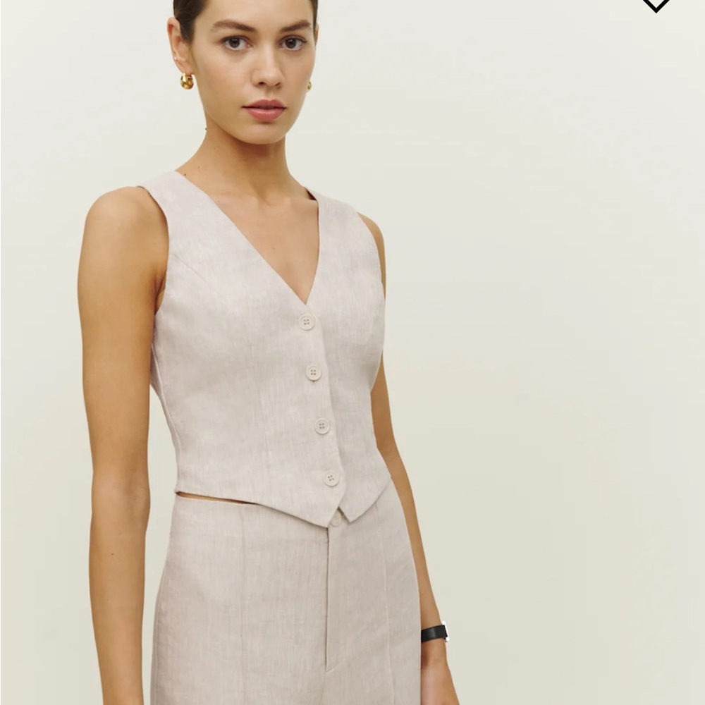 Reformation Devin Linen Vest